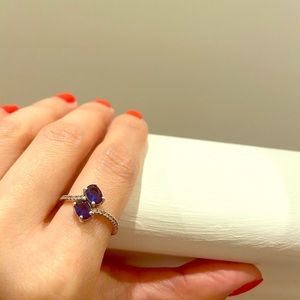 925 Silver ring with two stones